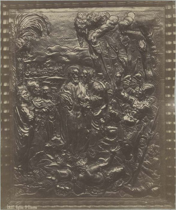 Bas-relief, cadre : le Baiser de Judas