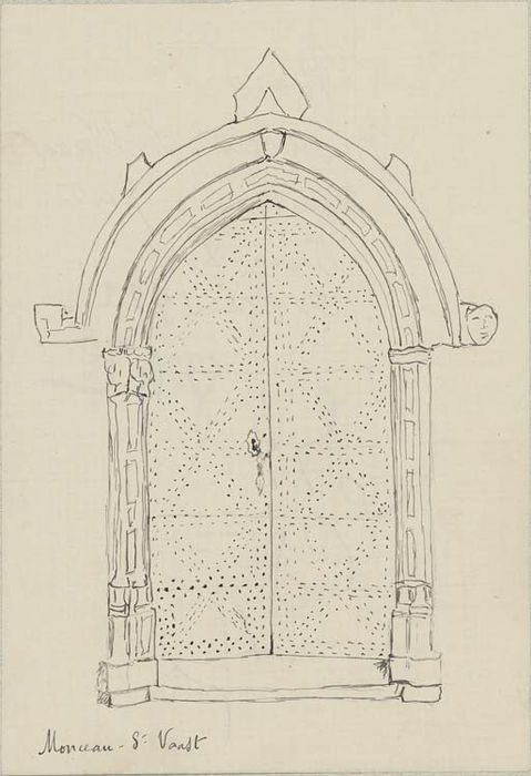 2 vantaux de la porte de la façade occidentale