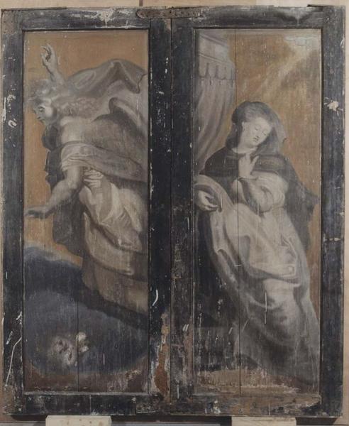 tableau (triptyque) : adoration des mages (l'), vue partielle