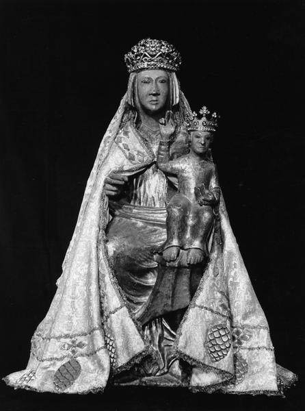 statue habillée dite Notre-Dame-de-Font-Romeu ou Madone de l'Invention : Vierge à l'enfant assise