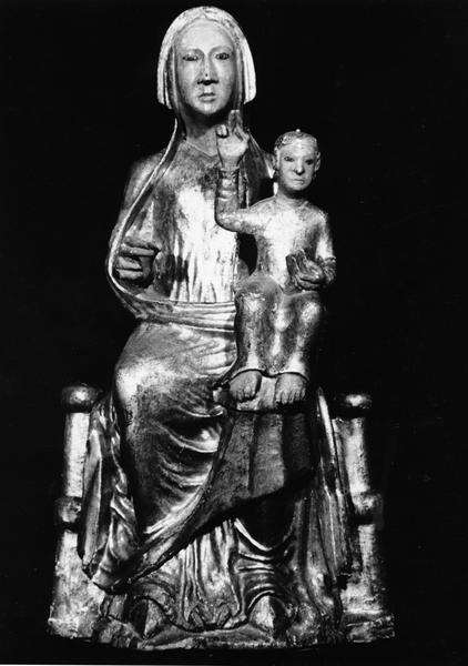 statue dévêtue dite Notre-Dame-de-Font-Romeu ou Madone de l'Invention : Vierge à l'enfant assise