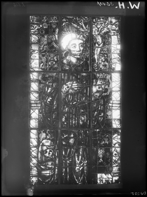 Vitraux du bras nord du transept, côté ouest, fenêtre nord [Baie 213]
