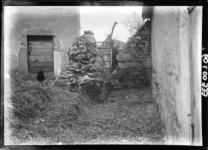 Amphithéâtre : Restes de murs dans une ferme