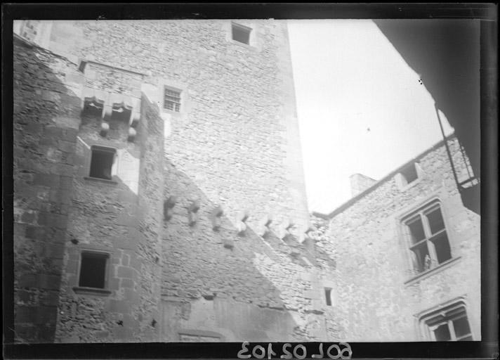 Donjon : Façade sur cour (partie médiane)