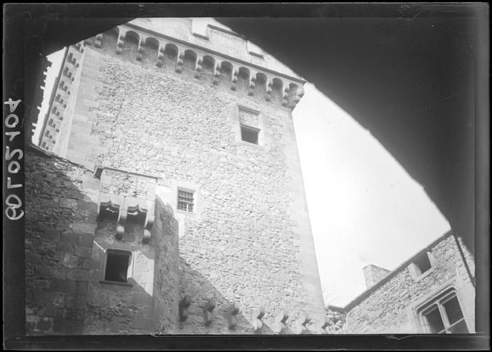 Donjon : Façade sur cour (partie supérieure)