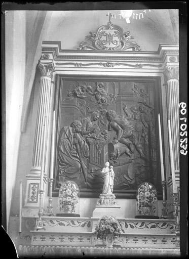 Bas-relief en bois ornant un retable su bas-côté sud : Adoration des Bergers