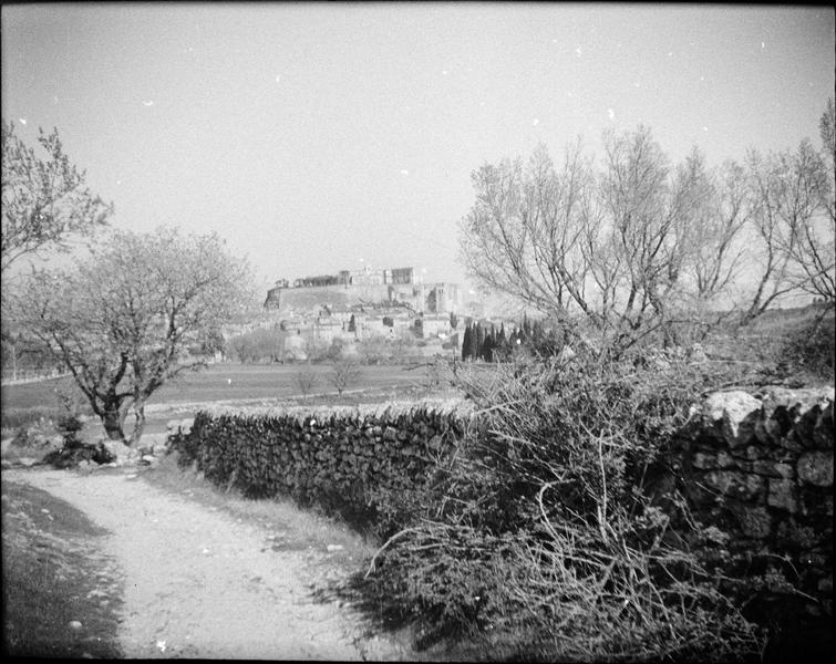 Ensemble ouest vu de loin et village en contrebas