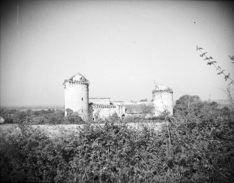 Donjon et tour en ruines, côté est