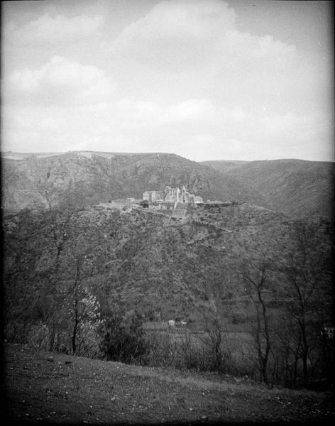 Ensemble ouest sur éperon rocheux surplombant le Tarn vu de loin