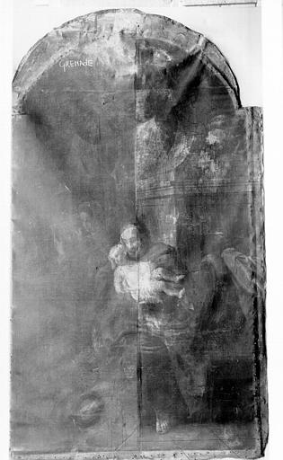 Peinture sur toile : Fuite en Egypte, état avant restauration