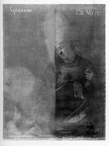 Peinture sur toile : Evêque, état avant restauration - © Ministère de la Culture (France), Médiathèque du patrimoine et de la photographie, diffusion RMN-GP