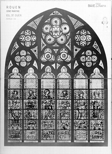 Photomontage de vitrail : baie 234, évangélistes et saints divers, état après restauration