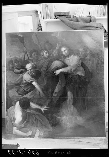 Peinture sur toile : L'Arrestation du Christ, état après restauration