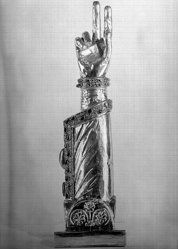 Bras reliquaire en argent et vermeil