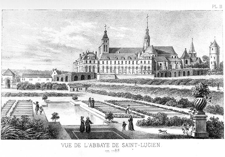 Vue de l'abbaye en 1788