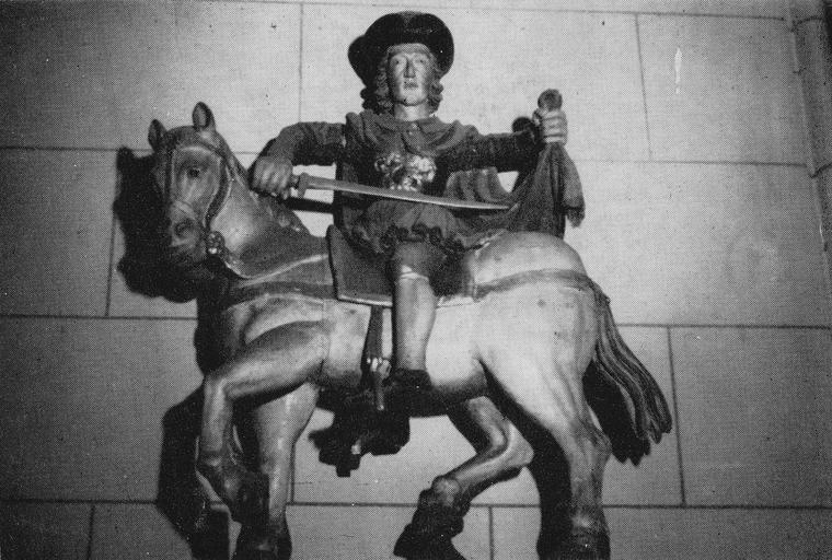 groupe sculpté : la charité de saint Martin, bois