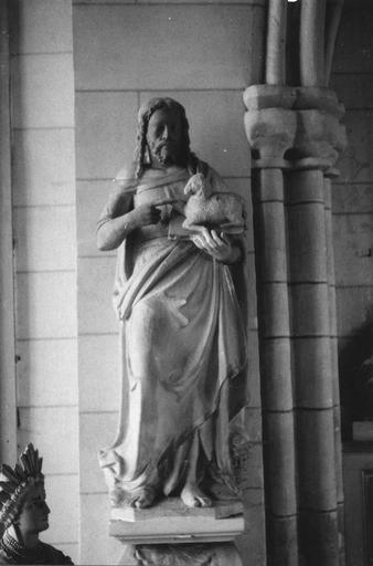 statue (petite nature) : saint Jean-Baptiste, pierre peinte - © Ministère de la Culture (France), Médiathèque du patrimoine et de la photographie (objets mobiliers), tous droits réservés