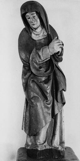 Statue (demi-nature) : Vierge de douleur d'un Calvaire, bois peint