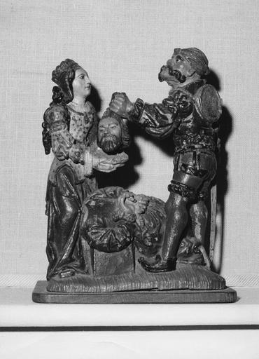 groupe sculpté : la Décollation de saint Jean-Baptiste, bois polychrome