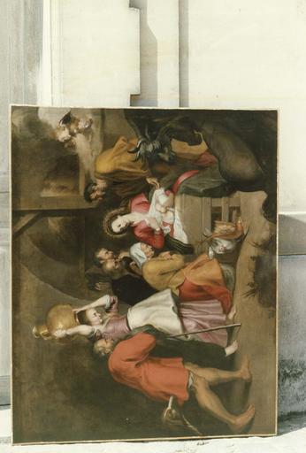 tableau : l'Adoration des bergers. Vue générale après restauration.