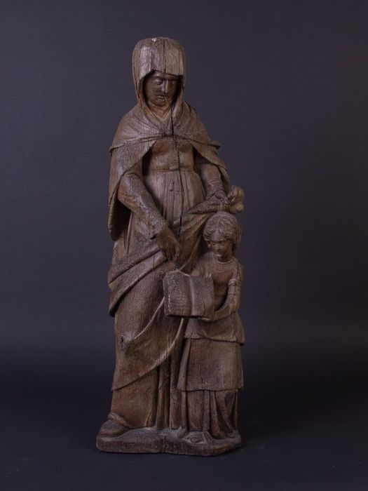 groupe sculpté : Education de la Vierge, vue générale