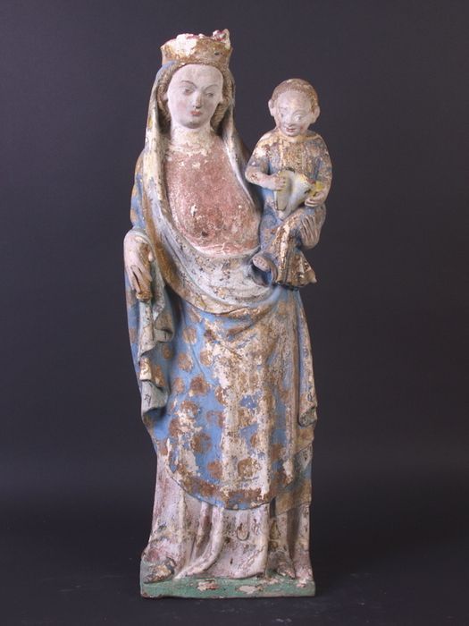statue (petite nature) : Vierge à l'Enfant, vue générale
