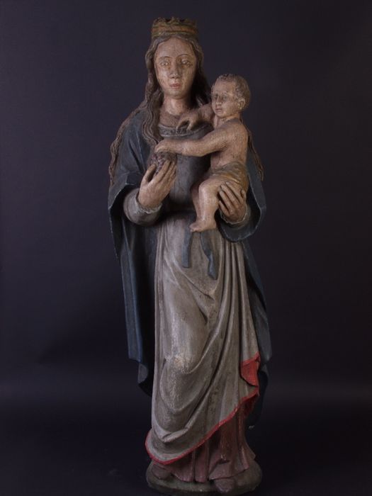 statue : Vierge à l'Enfant, profil gauche, vue générale