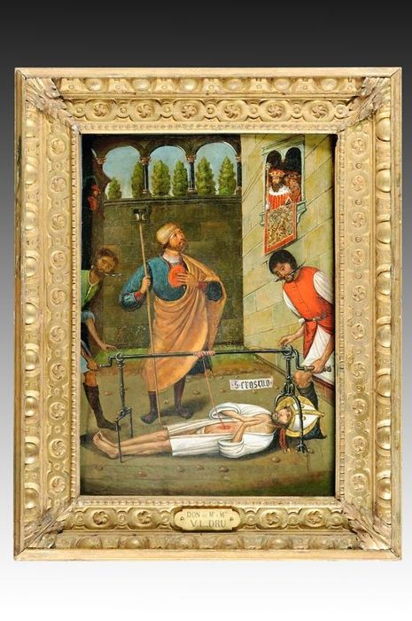 tableau et son cadre : Martyr de saint Erasme, vue générale