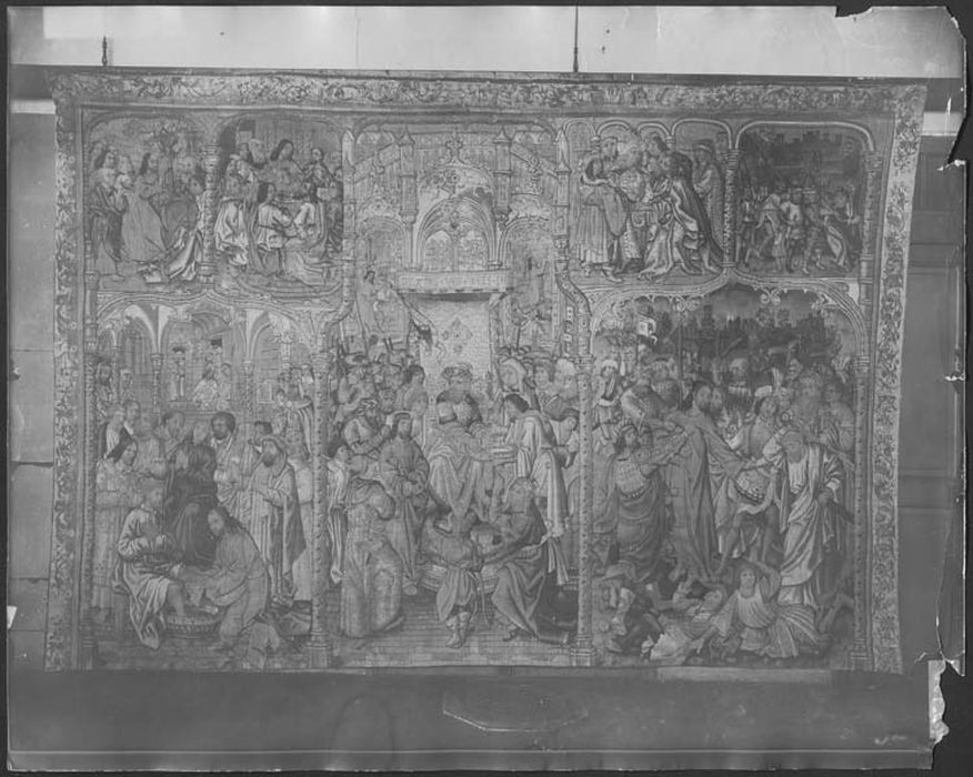 pièce murale : le Lavement des pieds, le Christ devant Pilate, le Baiser de Judas