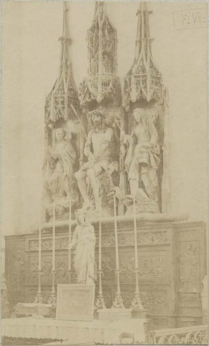 retable de la chapelle Sainte Marthe : Christ à la couronne d'épines, Sainte Marthe, Sainte Marguerite