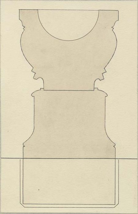 fonts baptismaux (cuve baptismale à infusion), profil (dessin (Encre sur papier) - © Ministère de la Culture (France), Médiathèque du patrimoine et de la photographie, diffusion GrandPalaisRmn Photo