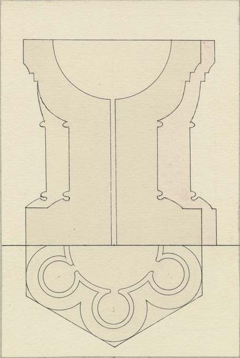 fonts baptismaux (cuve baptismale à infusion), coupe (dessin : Encre sur papier) - © Ministère de la Culture (France), Médiathèque du patrimoine et de la photographie, diffusion GrandPalaisRmn Photo