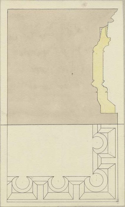 autel, coupe, détail (dessin : Encre sur papier)