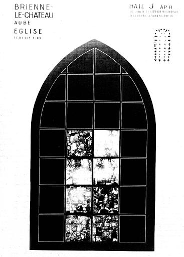 Photomontage de vitrail, baie J : Ecce Homo (supposé), saint Nicolas, Ave Caeli et Vierge de Pitié, baie J, état après restauration