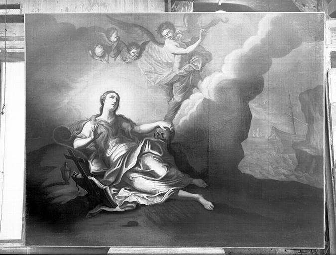 Peinture sur toile : sainte Madeleine pénitente, état après restauration