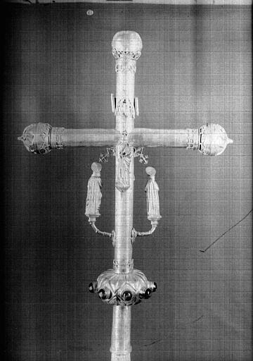 Croix processionnelle en argent en partie doré : revers