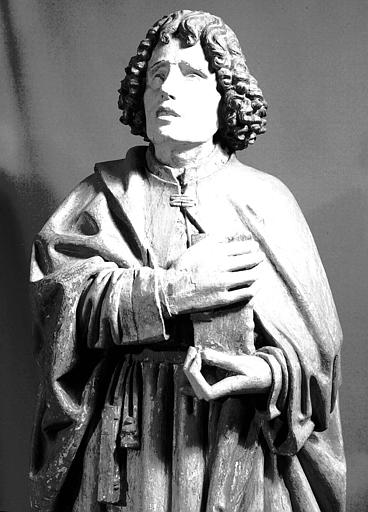 Statue en bois polychromé : saint Jean de calvaire, la tête