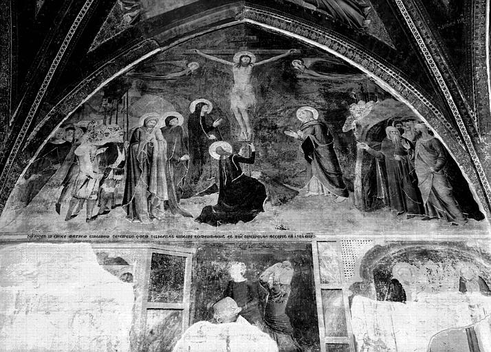 Chapelle Saint-Jean, paroi ouest : ensemble supérieur, La Crucifixion, état après restauration