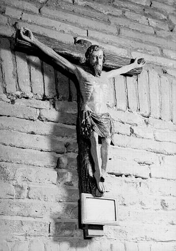 Statue en bois : Christ en Croix dit de saint Dominique, état après restauration