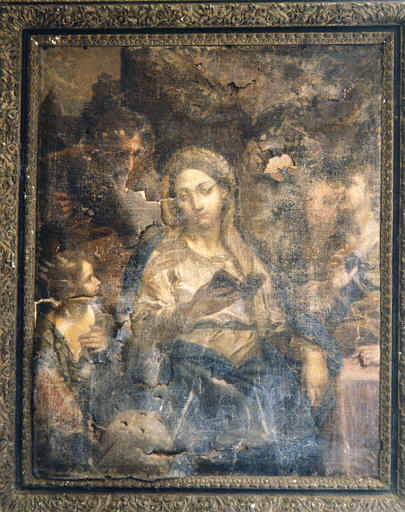 tableau : Vierge en prière, avant restauration