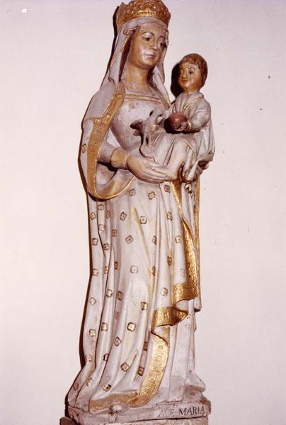 statue : Vierge à l'Enfant à l'oiseau, vue générale