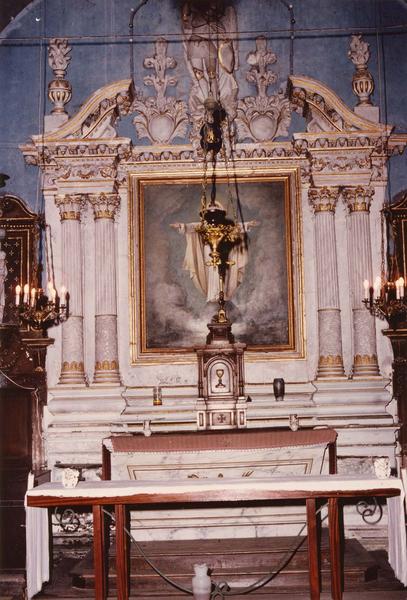 retable du maître-autel, statue : Saint Michel, vue générale