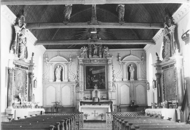 maître-autel, tabernacle, gradin, retable, tableau : l'Adoration des Bergers, vue générale - © Ministère de la Culture (France), Médiathèque du patrimoine et de la photographie (objets mobiliers), tous droits réservés
