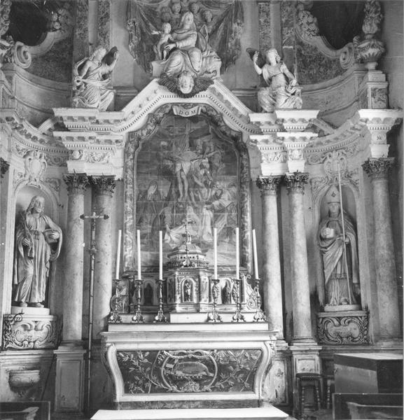 maître-autel, tabernacle, retable, statues : saint Joseph, saint Martin, vue générale - © Ministère de la Culture (France), Médiathèque du patrimoine et de la photographie (objets mobiliers), tous droits réservés