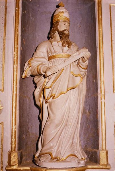 retable latéral sud, statue, vue générale