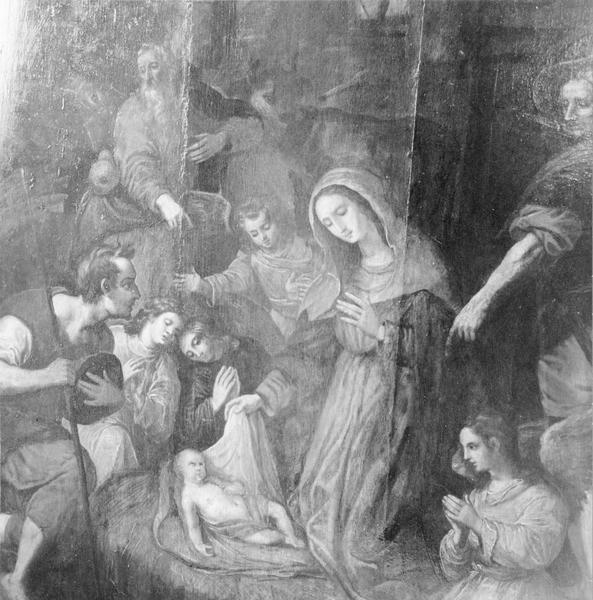tableau (panneau peint) : L'Adoration des Bergers, vue générale