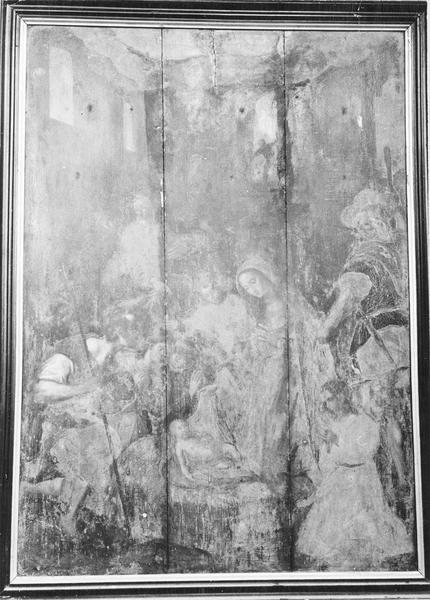 tableau (panneau peint) : L'Adoration des Bergers, vue générale