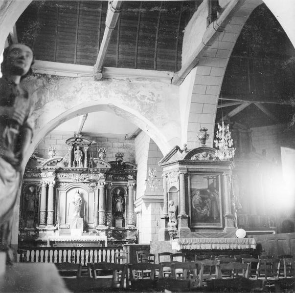 retable du collatéral nord, statue : Saint Roch, vue générale