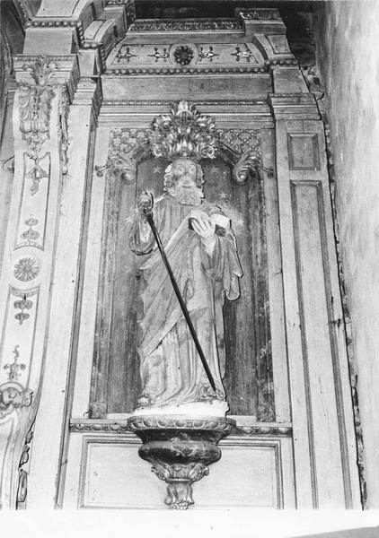 statue de l'autel du croisillon sud : saint Paul, vue générale