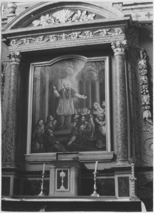 autel, retable latéral, tableau : Prédication de saint François de Sales - © Ministère de la Culture (France), Médiathèque du patrimoine et de la photographie, Tous droits réservés